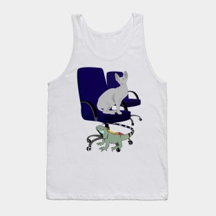 Chair, Iguana and Cat Tank Top